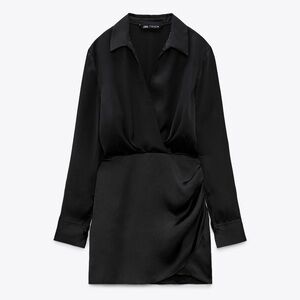 Black Satin Zara Dress - XXL - New With Tags